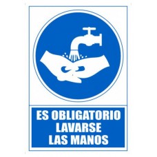 SEÑAL "OBLIGATORIO LAVARSE LAS MANOS" 210 X 297MM PVC AZUL ARCHIVO 2000 6173-13 AZ (Espera 4 dias)